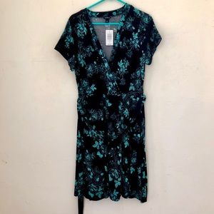Torrid black and teal wrap dress